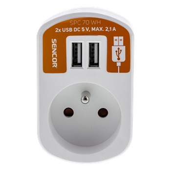 SPC 70 WH Контакт + 2x USB